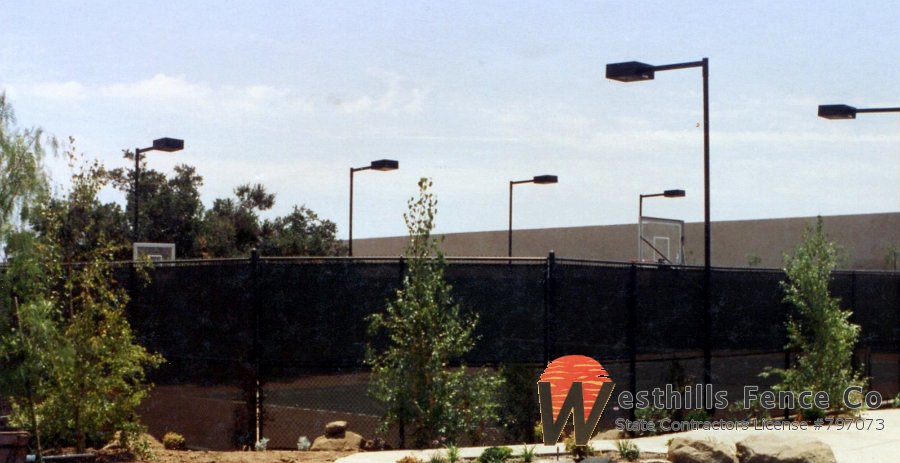 Chain-link tennis court