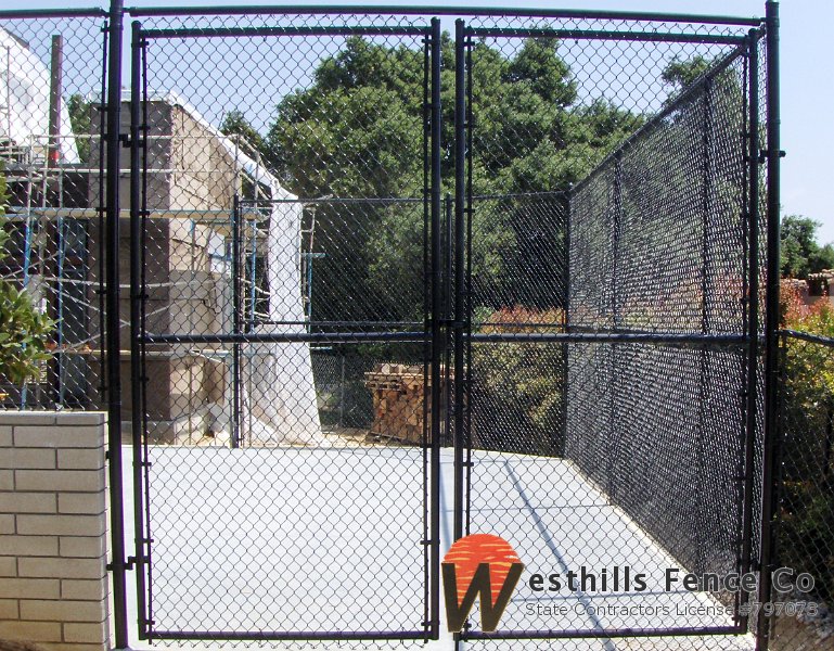 Double black chain-link gates