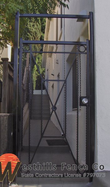 Custom iron gate with mesh