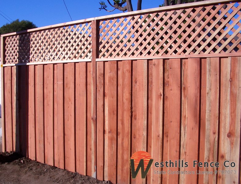 Board on board with diamond redwood lattice (2)