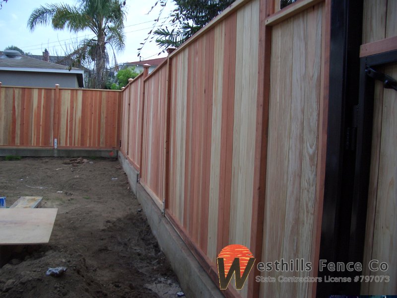 Exposed post redwood with posts set in anchors