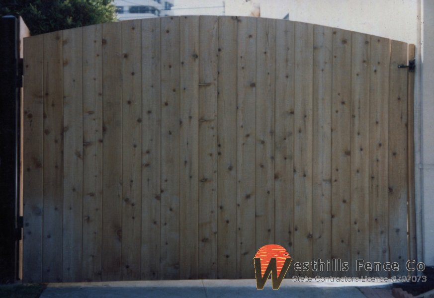 Arch tongue and groove cedar gate