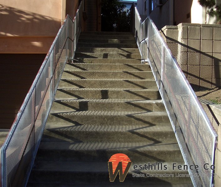 Expended metal on the existing hand rail
