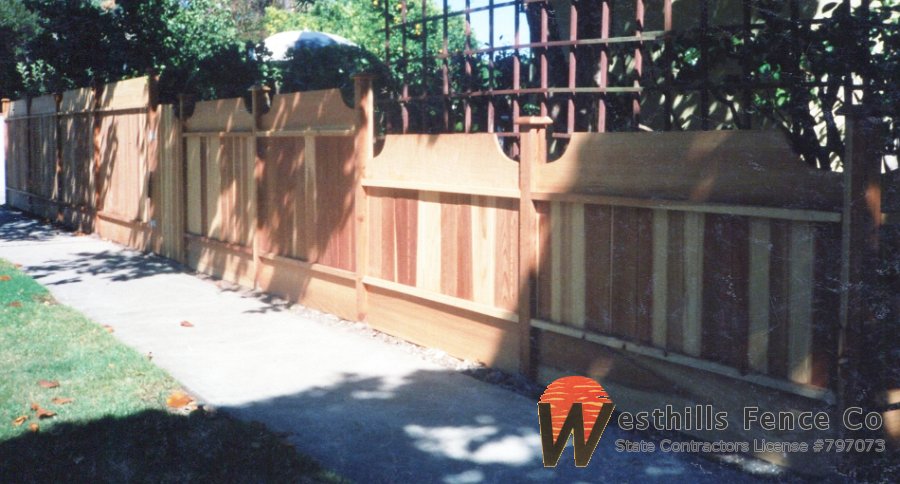 Custom redwood fence